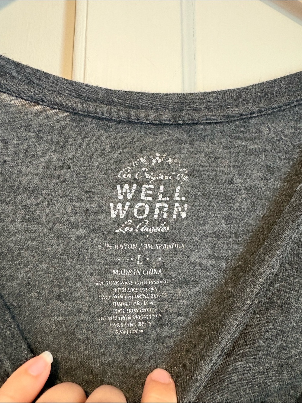 Well Worn Los Angeles “Mornings + Mimosas” Grey Long Sleeve Shirt - Picture 3 of 3